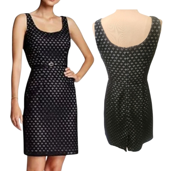 ADRIANNA PAPELL Eyelet Lace Sheath Tank Dress - Size 4 - Picture 2 of 12